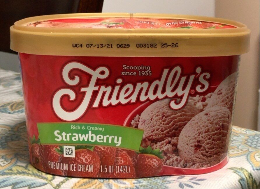 Premium Ice Cream Rich & Creamy Strawberry - Friendly's