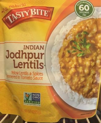 Calories in Tasty Bite Indian jodhpur lentils yellow lentils & spices simmered in tomato sauce indian jodhpur