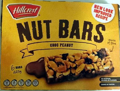 Calories in Hillcrest Aldi Hillcrest Nut Bars Choc Peanut