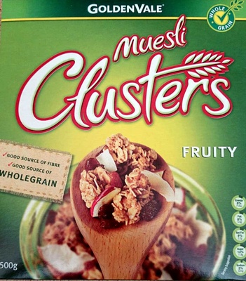 Calories in GoldenVale Muesli Clusters Fruity