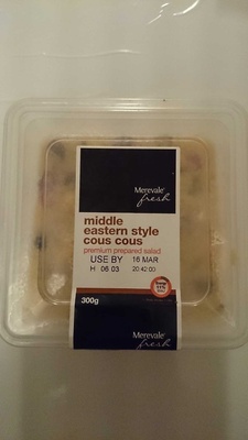 Calories in Merevale Fresh Aldi Middle Eastern Style Cous Cous Premium Prepared Salad