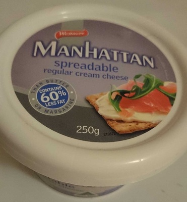 Calories in Manhattan Westacre Aldi Spreadable Regular Cream Cheese