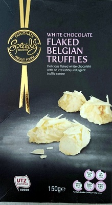 Calories in Specially Selected Aldi White Chocolate Flaked Belgian Truffles