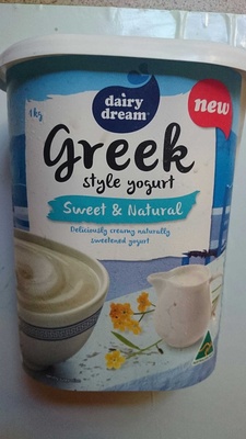 Calories in Dairy Dream Aldi Greek Style Yoghurt Sweet and Natural