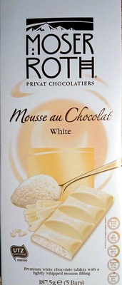 Calories in Moser Roth Aldi Mousse au Chocolat White
