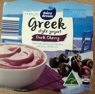 Calories in Dairy Dream Aldi Greek Style Yoghurt - Cherry