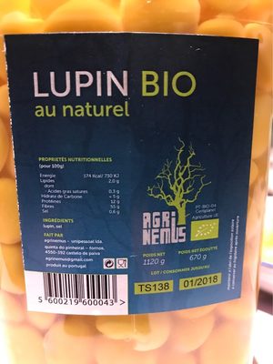 calorie Lupin bio