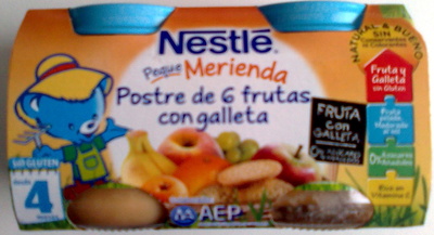 Postre de frutas "Nestlé" 6 frutas con galleta