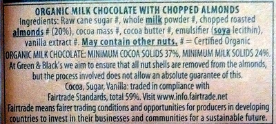 What are the ingredients in almond milk?