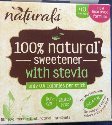 Calories in Naturals 100% natural sweetener with stevia