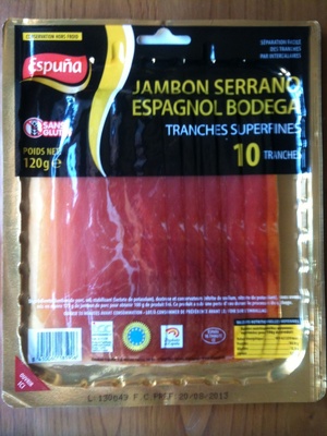 calorie Jambon serrano espagnol bodega