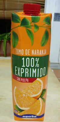 Zumo de naranja 100% esprimido sin pulpa