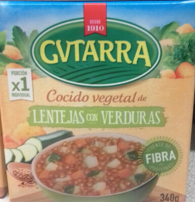 Cocido vegetal lentejas con verduras