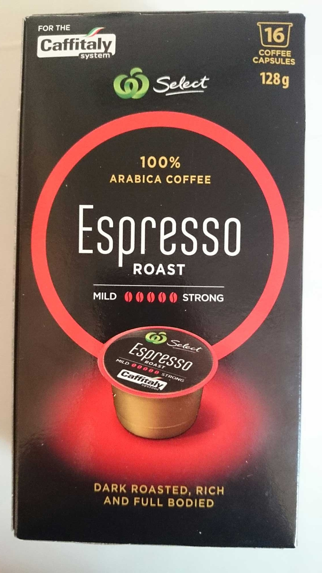 Espresso Roast Coffee Capsules Woolworths Select 16 128g