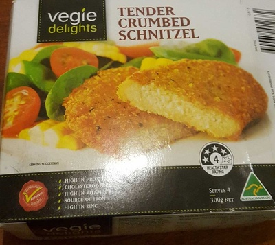 175 calories in Vegie Delights Tender Crumbed Schnitzel (100g)