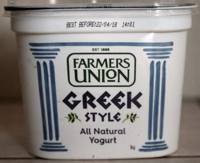 Calories in Farmers Union Farmers Union Greek Style Natural Yogurt