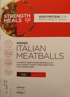 Calories in Strength Meals Co Ripped Italian Meatballs